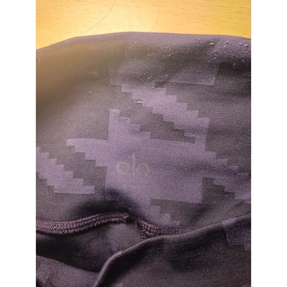 Alo Yoga High Waisted Houndstooth Leggings Purple Black Activewear Size XS